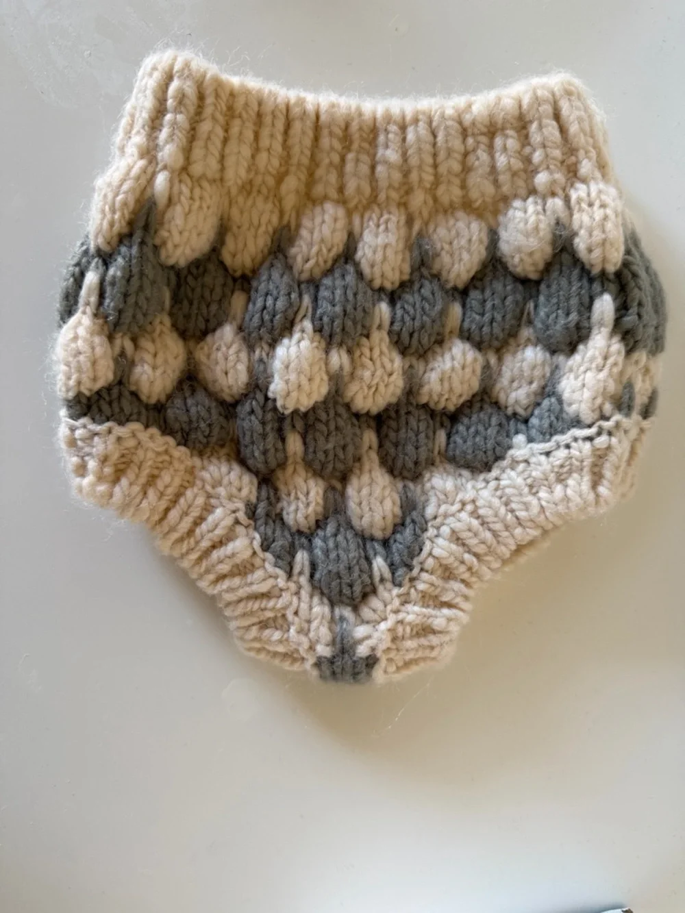 Rylee + Cru Cream and Gray Knit Diaper Cover